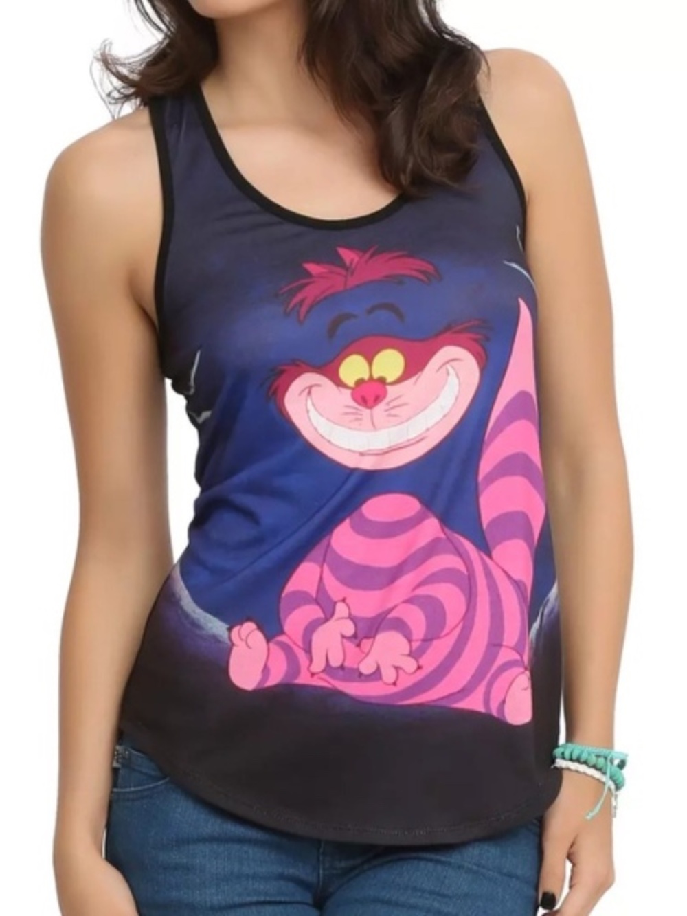 Hot Topic Cheshire Cat Racerback Tank Top | Alice in Wonderland | DISNEY -Size L